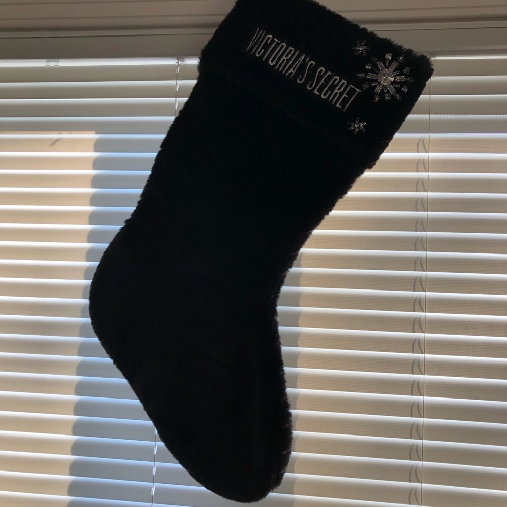 COPY - Victoria’s Secret Christmas Stocking! Bling rhinestones, black faux fur … - Picture 5 of 11